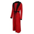 thumbnail image 4 of Kelon Intimates On Sale Men's Polyester Bathrobe Men's Winter Plush Lengthened Shawl Bathrobe Home Clothes Long Sleeved Robe Coat, 4 of 5