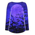 thumbnail image 3 of Ichuanyi Liquidación de mujeres Mujeres Impresión impresa Butones de manga redonda de cuello largo Tops de blusa ICHUANYI WER202308183934, 3 of 4