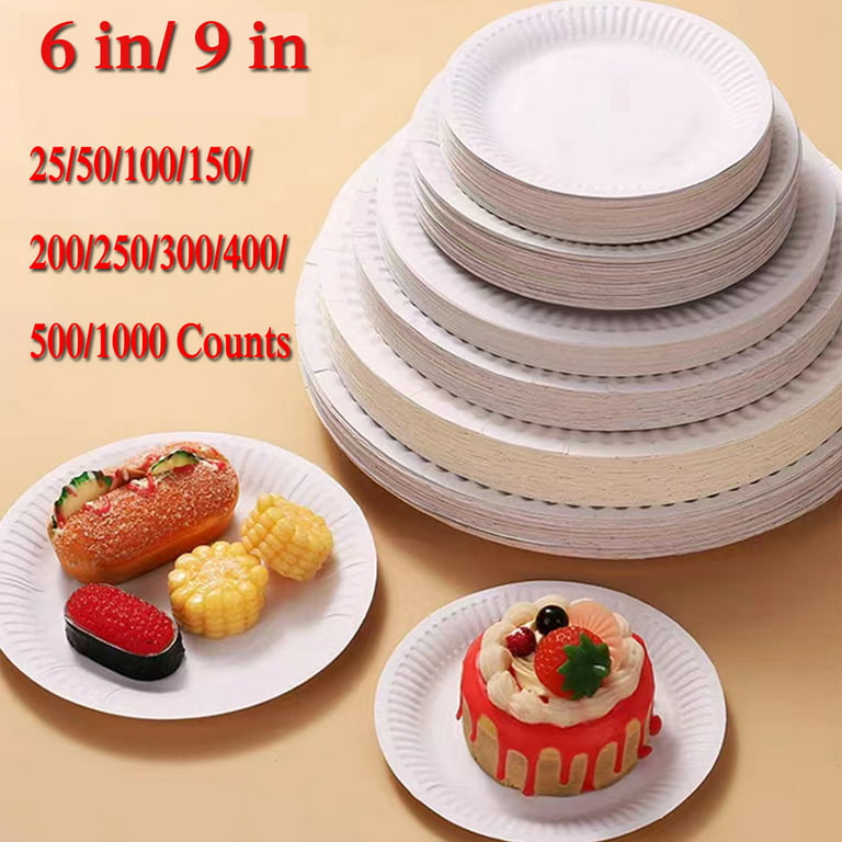 Wholesale 9 Inch Large Bulk Disposable White Uncoated Paper Plates for  Appetizer Lunch Dinner Perfect Dinner Plates Compostable Plates From  m.