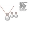 thumbnail image 7 of Ziurtnc 1 Set Women Necklace Earring Set Faux Pearl Shiny Rhinestone Neck Ear Decoration Jewelry Exquisite Anti-rust Women Jewelry Set, 7 of 7