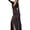 Black, variant on Musuos Women Sexy Long Sleeve Patchwork See-through Slit Dress for Party Beach