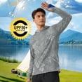 thumbnail image 4 of LWITHSZG Uv Protection Shirts for Men Rash Guard Long Sleeve Fishing Hoodie Color&nbsp;Block Lightweight Summer Tops with Thumb Holes S-3XL, 4 of 6