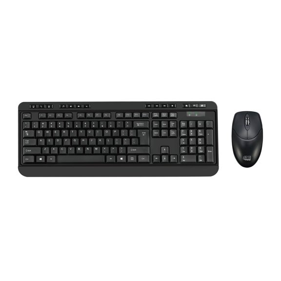 Adesso Wireless Desktop Keyboard and Mouse Combo TAA Compliant 2.4 GHz RF Connectivity 14 Multimedia Hotkeys Membrane Switches 1200 DPI Optical Sensor 104 Key US Layout Windows PC Computer Office...