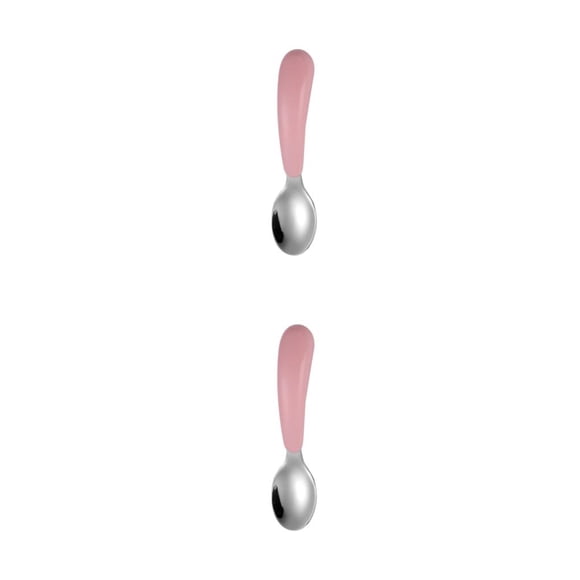 Bewildely Vajilla de acero inoxidable para niños, cuchara, tenedor, forma de coche de dibujos animados, cuenco con compartimento, juego de Rosa Cuchara 2piezas