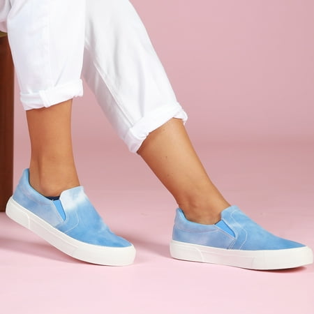 JENN ARDOR Women s Slip on Shoes Non Slip Fashion Canvas Sneakers Low Top Casual Shoes Platform Comfortable Walking Flats