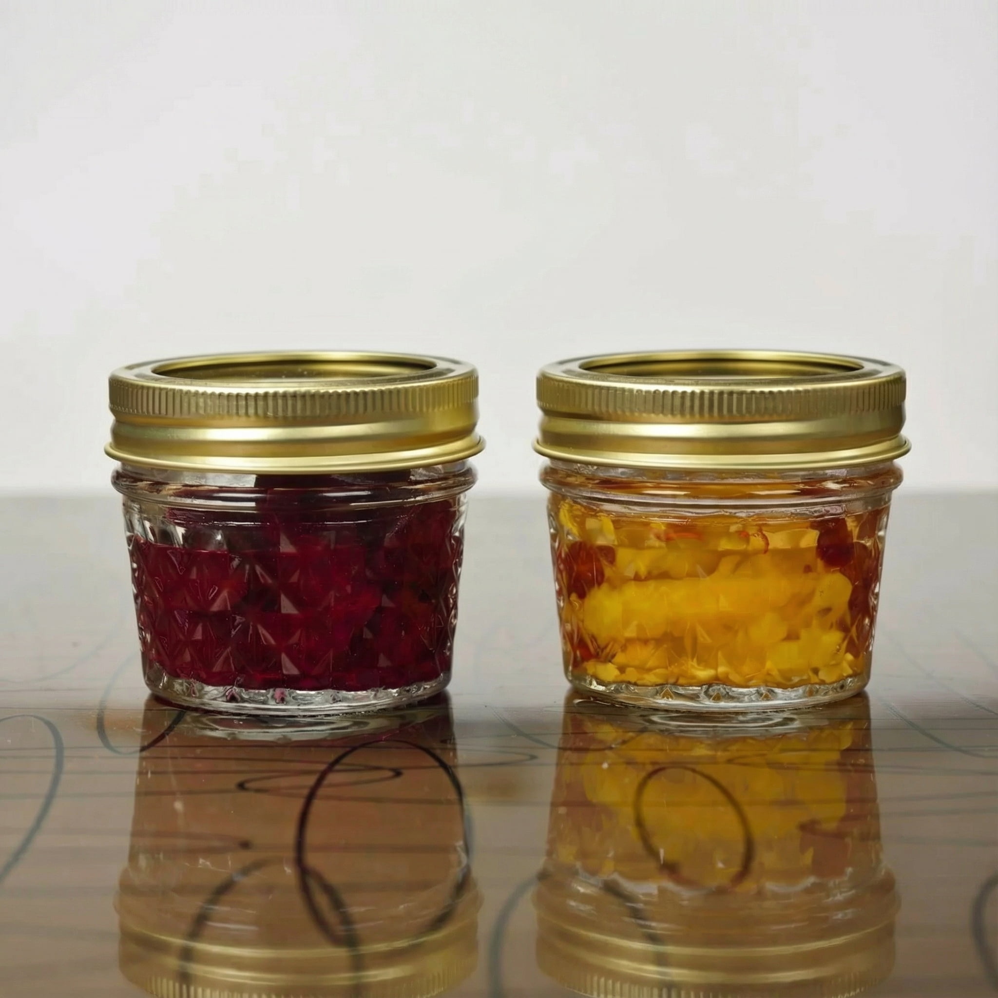 Mainstays 4 oz Mason Jars, Regular Mouth Quilted Canning Jars with Lids and Rings, 12-Pack Mini Glass Jars for Home Canning and Gifting