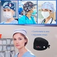 thumbnail image 4 of MesaSe Cotton Operating Hats Nurses Gourd-shaped Dull Polish Assorted Colors Buttons Christmas Day Bouffant Caps, 4 of 5