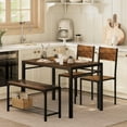 thumbnail image 4 of Shahoo Kitchen Table and 2 Chairs for 4 with Bench, 4 Piece Dining Sets for Small Space, Rustic Brown, 4 of 7