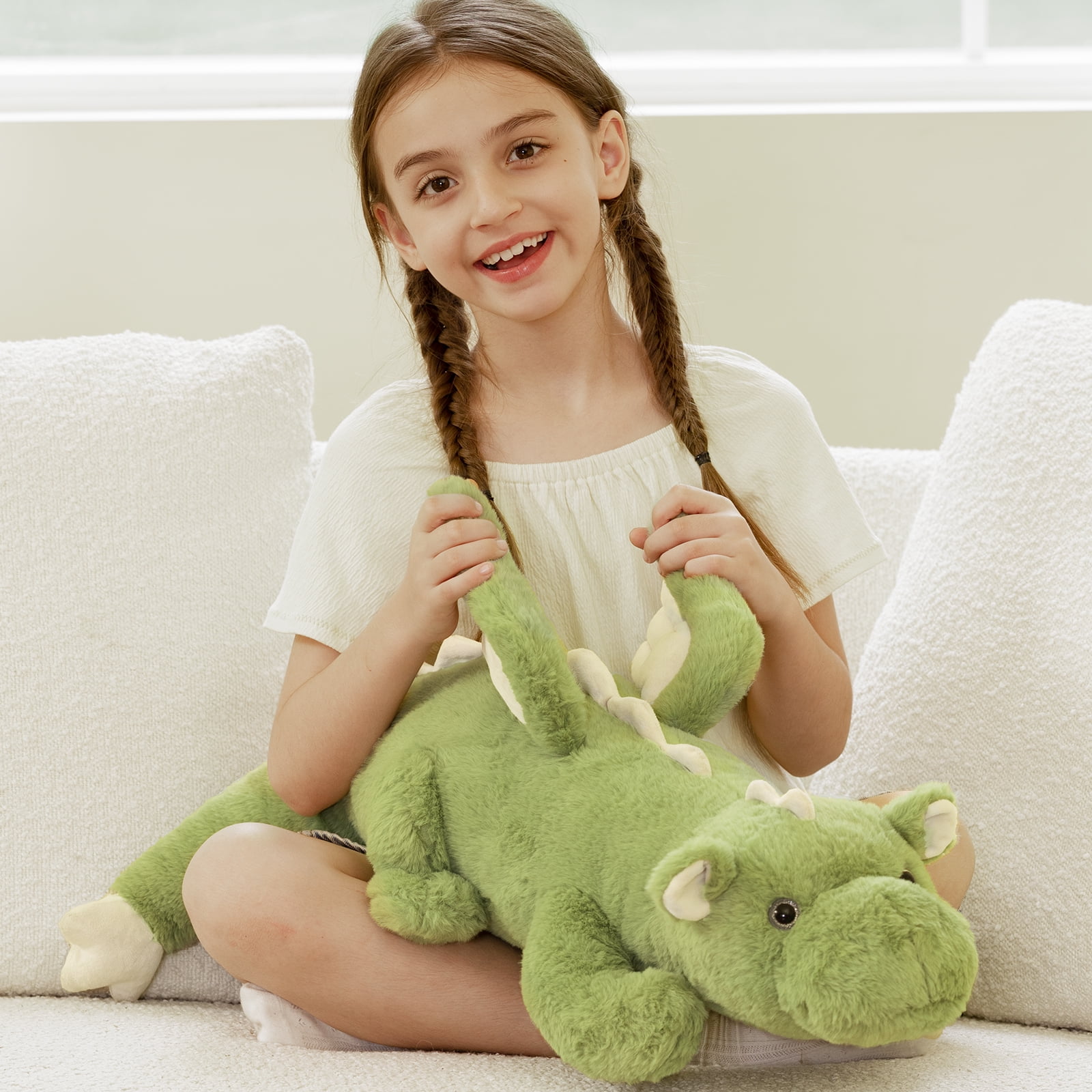 MorisMos 31.5'' Dragon Stuffed Animal Glow in The Dark Large Soft Dragon Plush Pillow
