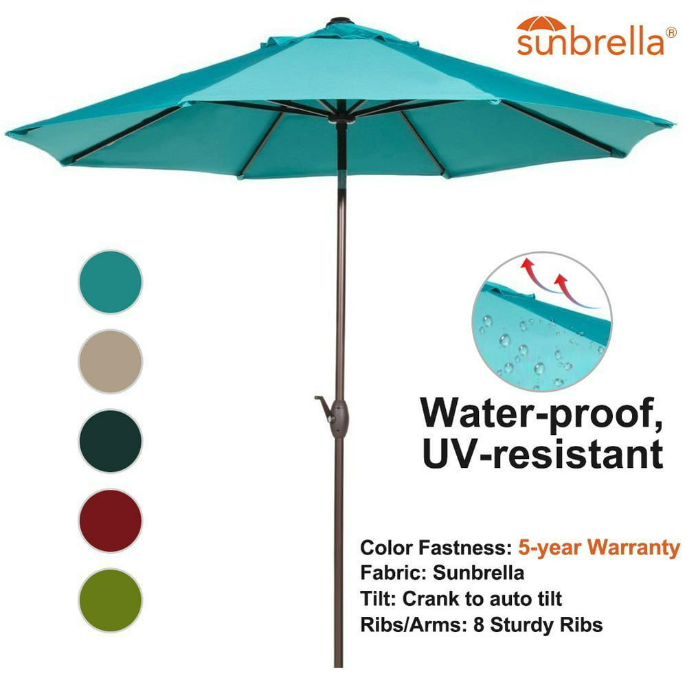 Abba Patio 9 Ft Fade Resistant Sunbrella Fabric Aluminum Patio Umbrella