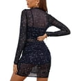 thumbnail image 2 of GFDYREE Robe en Maille pour Femmes Manches Longues Justaucorps 3 Pcs avec Cami Shorts, 2 of 4