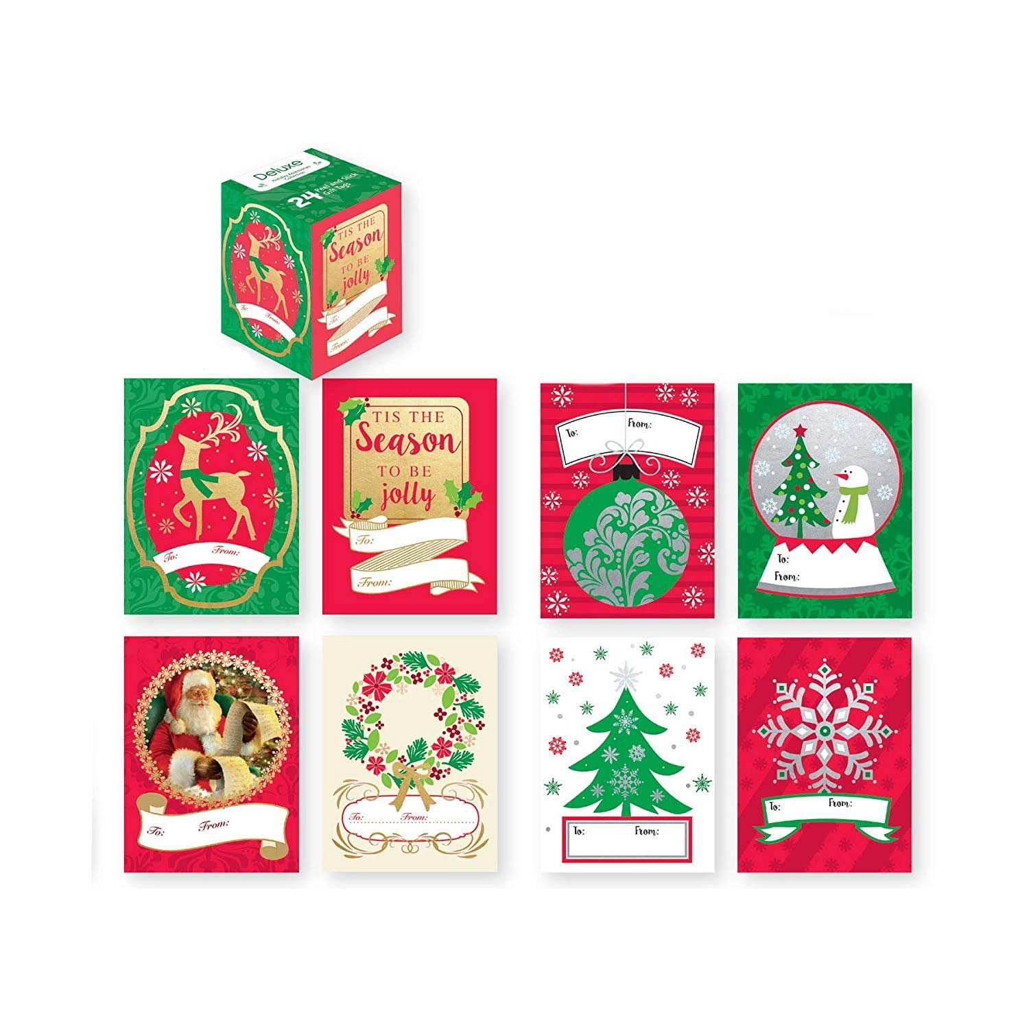48 Self Adhesive Peel & Stick Christmas Gift Labels, Easy to Use Just