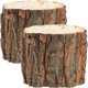 thumbnail image 1 of macetas de corteza de madera para flores, estilo rústico, para suculentas, para granja, con forma de tronco de madera, 1 of 3