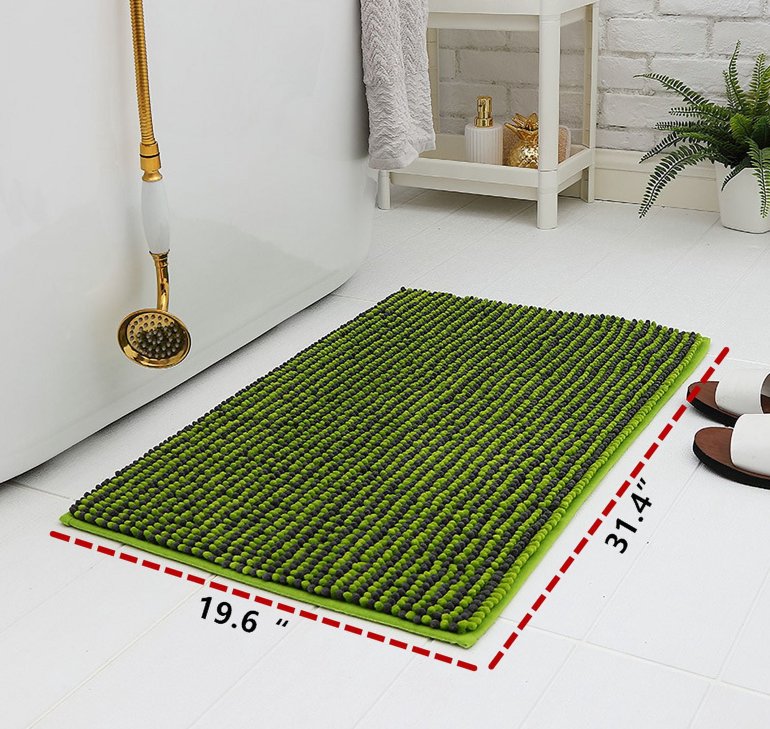 Nvzi-a Luxury Bathroom Rug Mat, Extra Soft and Absorbent Microfiber Bath Rugs, Non-Slip Plush Shaggy Bath Carpet, Machine Wash Dry, Bath Mats for Bathroom Floor,（Gradient dark brown）