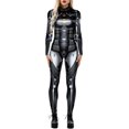 thumbnail image 1 of tory Womens Hi-Neck Skeleton Print Bodycon Jumpsuits Fullbody Unitard 22#pattern#1 Small, 1 of 1