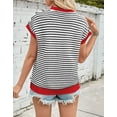 thumbnail image 2 of Sweater Vest Women Trendy Casual Striped Knit Crew Neck Sleeveless Pullover Tank Top Cap Sleeve Lightweight Spring Fall Alsol Lamesa, 2 of 6