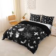 thumbnail image 4 of Manfei Halloween Gothic Sugar Skull Bedding, Festival Spooky Animal Duvet Cover Full, Black White Silver,Black Reversible,1 Duvet Cover and 2 Pillowcases,3pcs,No Comforter, 4 of 6