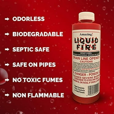 Amazing Liquid Fire Liquid Drain Opener 32 oz