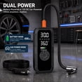 thumbnail image 6 of Tire Inflator Portable Air Compressor , 150 Psi Digital Pressure Gauge, 4500mAh Long Range Battery, Air Pump for Car Tires with Automatic Shutoff, Emergency LED Light, Compact Automotive Pump, 6 of 10