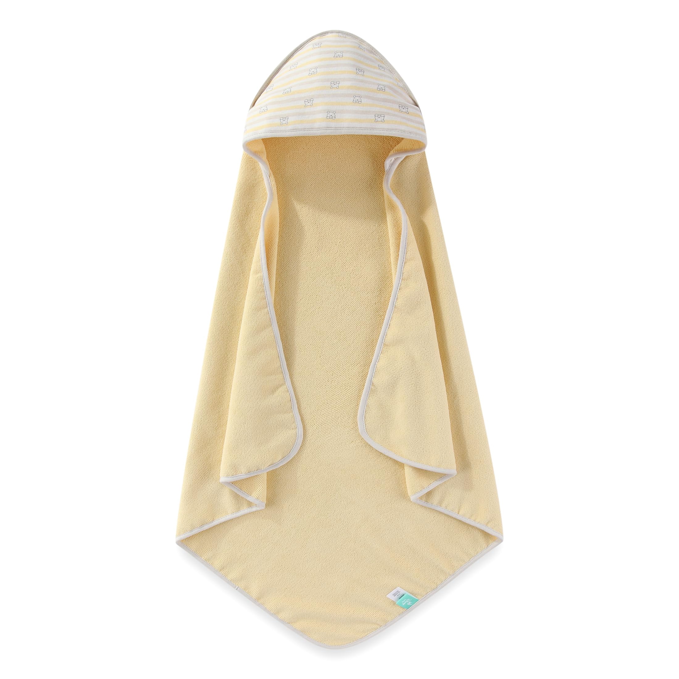 Disney Baby Winnie the Pooh Hooded Baby-Bath Towel with Washcloths for Newborn and Infants, 6 Piece Set, One Size