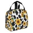 thumbnail image 2 of Easygdp Cute Cow Print Sunflower A Bolsa Térmica Premium - Tela Oxford Impermeable, Gran Capacidad, Bolsillo Frontal, Unisex para Trabajo, Escuela, Actividades al Aire Libre y Picnics, 2 of 8
