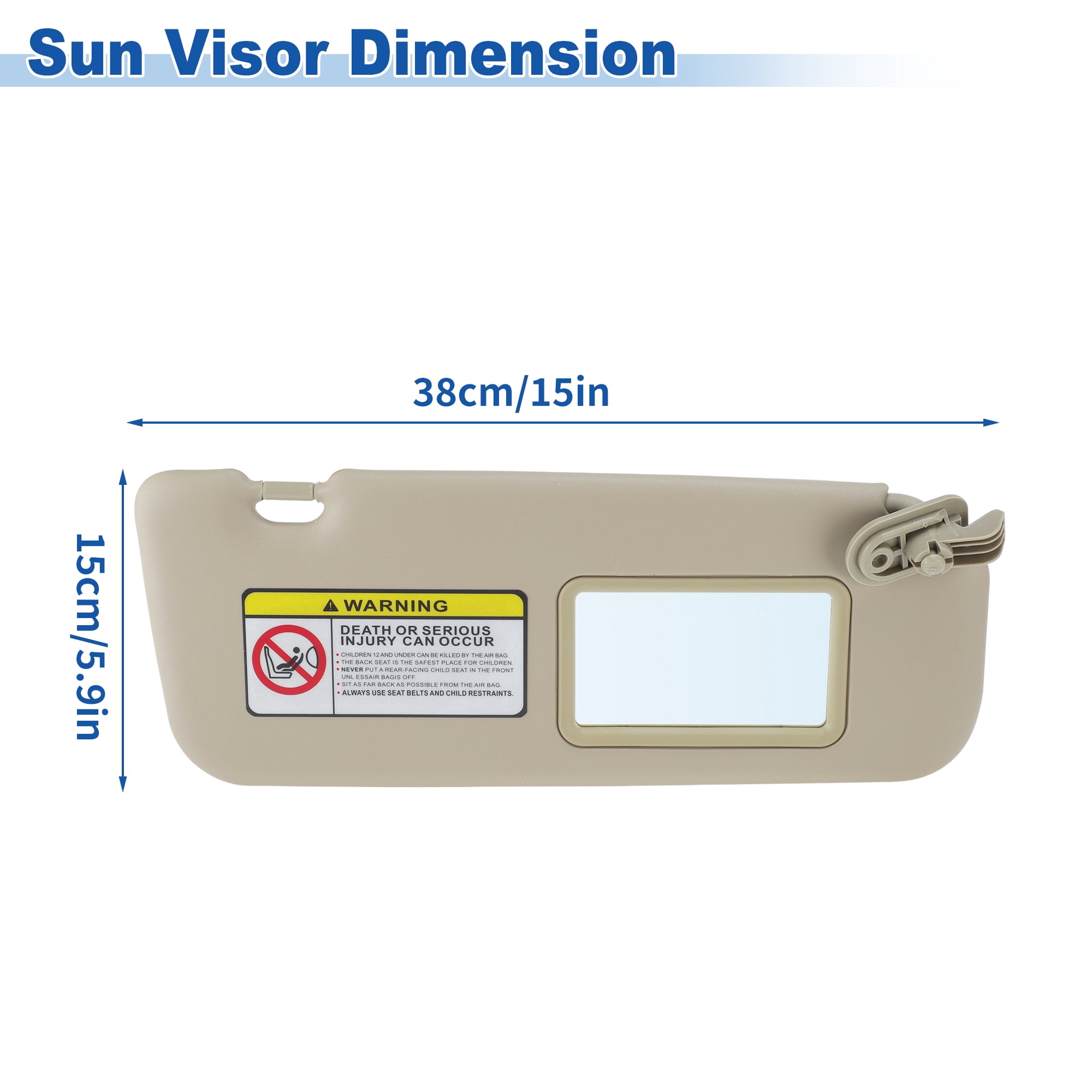Unique Bargains Right Side Sun Visor Assembly for Hyundai Accent 1E 2011-2015 Beige
