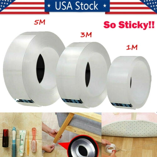 Traceless Washable Adhesive Tape Nano Invisible Double-Sided Removable Gel Tape 