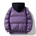 thumbnail image 7 of ClodeEU Womens Hooded Down Jacket ,Winter Warm Thicken Puffer Coats ,Casual Loose Zip Up Padded Quilted Coat Purple,Womens Plus L, 7 of 7