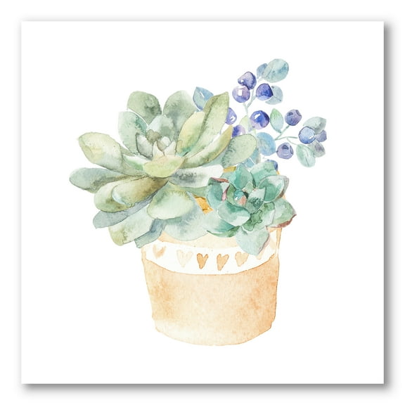 Designart ' Succulent Flower In Terracotta Clypot II ' Traditional Canvas Wall Art Print
