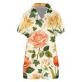 thumbnail image 4 of Satin Womens Shorts Pajama Set Button Short Sleeve Top Matching Bottoms Lightweight Comfortable Home Sleepwear, 4 of 4
