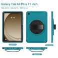 thumbnail image 3 of Kids Friendly Rugged Case for Samsung Galaxy Tab A9+ 11.0" 2023 SM-X210 / SM-X215 / SM-X216, Built-in 360° Rotatable Stand-Hand/Pencil Holder Heavy Duty Protection Cover for Tab A9+, Lightblue, 3 of 18