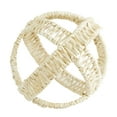 thumbnail image 5 of 9", 7", 5"H Cream Dried Plant Handmade Woven Orb Geometric Sculpture, by DecMode (3 Count), 5 of 8