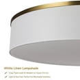 thumbnail image 5 of 20" Farmhouse Chandelier Light Fixture with Integrated LED Fabric Drum Pendant Light Modern Lighting Ceiling Hanging for Dining Room Kitchen Bedroom Gold, 5 of 10