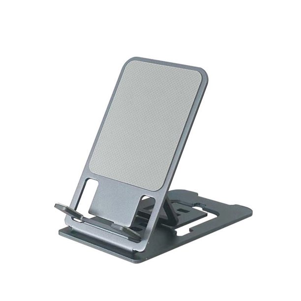 Soporte para teléfono móvil, soporte para teléfono ajustable, soporte para teléfono de escritorio de aleación de aluminio, soporte para teléfono móvil portátil y plegable ultrafino (gris) XianweiShao 8390606220929