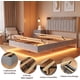 thumbnail image 2 of Qinaqin King-Size Floating Cama Frame con LE cm de Profundidad Lights Charging Station Upholstered Platform Almacenamiento Alturaeadboard Madera Slats Support (No Caja Spring Needed) Easy, 2 of 7
