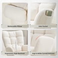 thumbnail image 5 of Memoryfield Nursery Rocking Chair, Armchair Accent Chair for Nursery Living Room Bedroom, Beige, 5 of 8