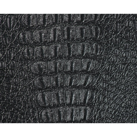 54" Black Gator Faux Leather Fabric - By The Yard