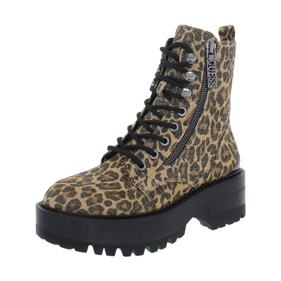 Guess Womens Fearne 2 Platform Lug Sole Combat & Lace-up Boots