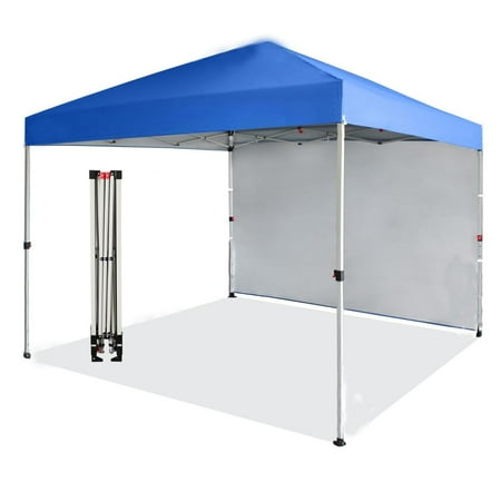 Gaderth 10x10Ft Pop Up Canopy Tent Instant Portable Shelter Outdoor Sun Shade Beach Tent With 1Pcs Sidewalls 4 Sandbags For Events Parties Camping Patio Outdoor Activities