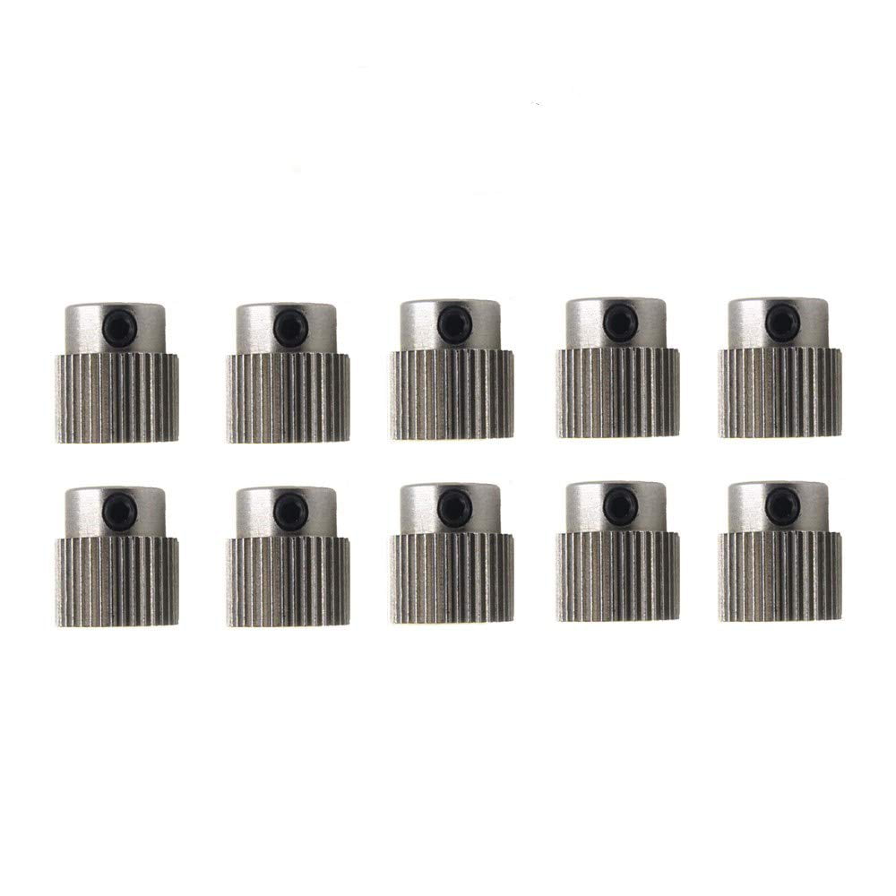 Pack of 10pcs 3Dman Extruder Pulley 36Teeth Bore 5mm Stainless Steel Drive Gear for 1.75mm & 3mm 3D Printer Filament 