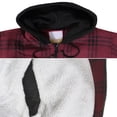 thumbnail image 2 of Men's Heavyweight Flannel Zip Up Fleece Lined Plaid Sherpa Hoodie Jacket (#317 - Burgundy Black, 3XL), 2 of 2
