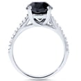 thumbnail image 3 of Pompeii 3 1/4 ct 14K White Gold Round Black Diamond Engagement Ring (H-I,I2-I3), 3 of 4