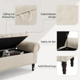thumbnail image 5 of Dycanpo 62" Storage Ottoman Bench with Arms, Linen Upholstered, End of Bed Bench for Bedroom, Linen Color, 5 of 8