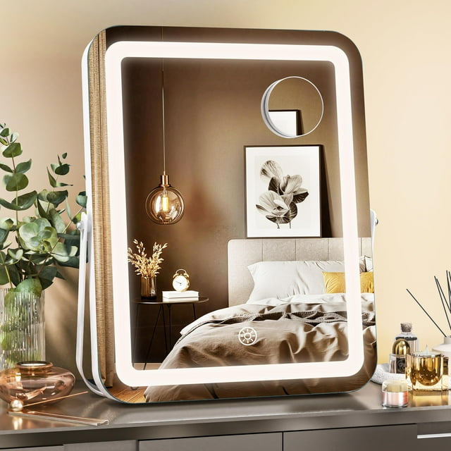 Espejo de Tocador MINISO 28x36 cm con Luz LED y Aumento 5X