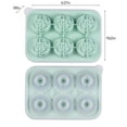thumbnail image 3 of Hvmvliv Ice Trays 6-Compartments Rose-Shape Ice Cubes Molds 1.65 Inch Ice Whiskey Tray with Lid Reusable Ice Blocks Trays for Cold Drinking Milk Coffee Whiskey and Cocktail Green, 3 of 9
