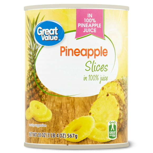 Great Value Canned Pineapple Slices in 100% Juice, 20 oz