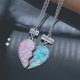 thumbnail image 4 of Collares de moda de 2 piezas para mujer, cadena con colgante de costura rota, corazón de lentejuelas de lujo, mejores amigos, regalos de joyería de la Amistad BFF, 4 of 4