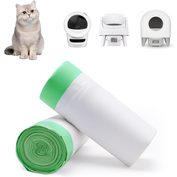 Litter Box Bags for Robot 4/3, 50 Drawstring Self Cleaning Automatic Litter Box Liners, Extra Thick Drawer Liners