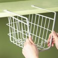 thumbnail image 1 of 1 estante para Pc, cesta de Metal debajo del gabinete, estante de almacenamiento, cesta para aperitivos, organizador, cesta de pan, hierro forjado debajo del escenario, oficina blanca, 1 of 5