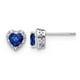 1.17 Carat (ctw) Boucles d'Oreilles Coeur Saphir Bleu en Argent Sterling avec Diamants – image 1 sur 4